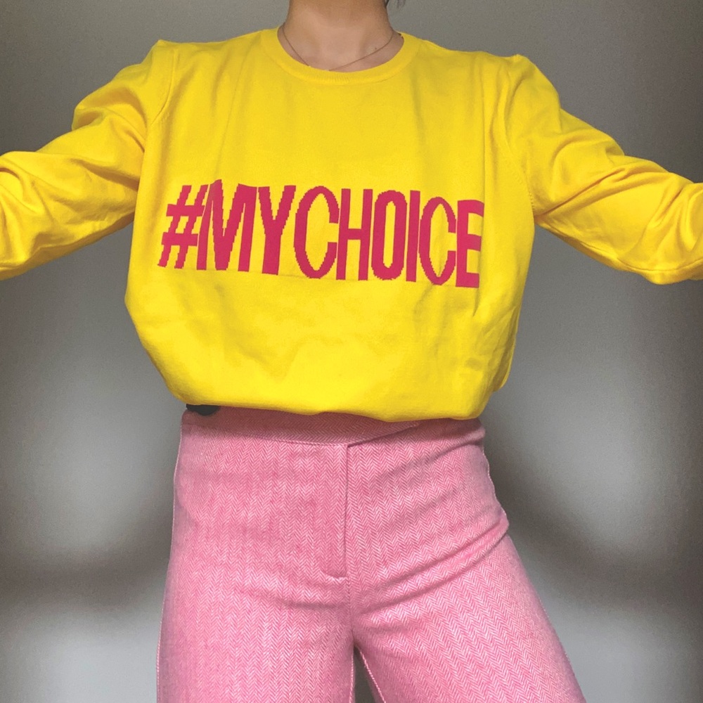 🌞MANGO bright yellow #MyChoice sweater